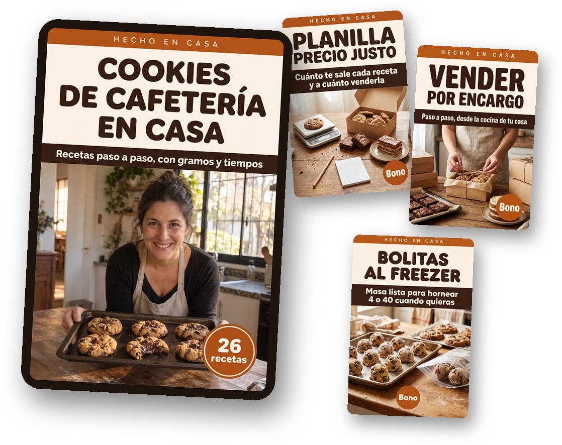 El libro Cookies de Cafetería en Casa con sus 3 bonos